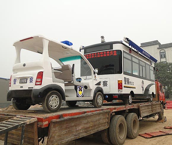 準備發往山西晉城的移動警務室，電動巡邏車